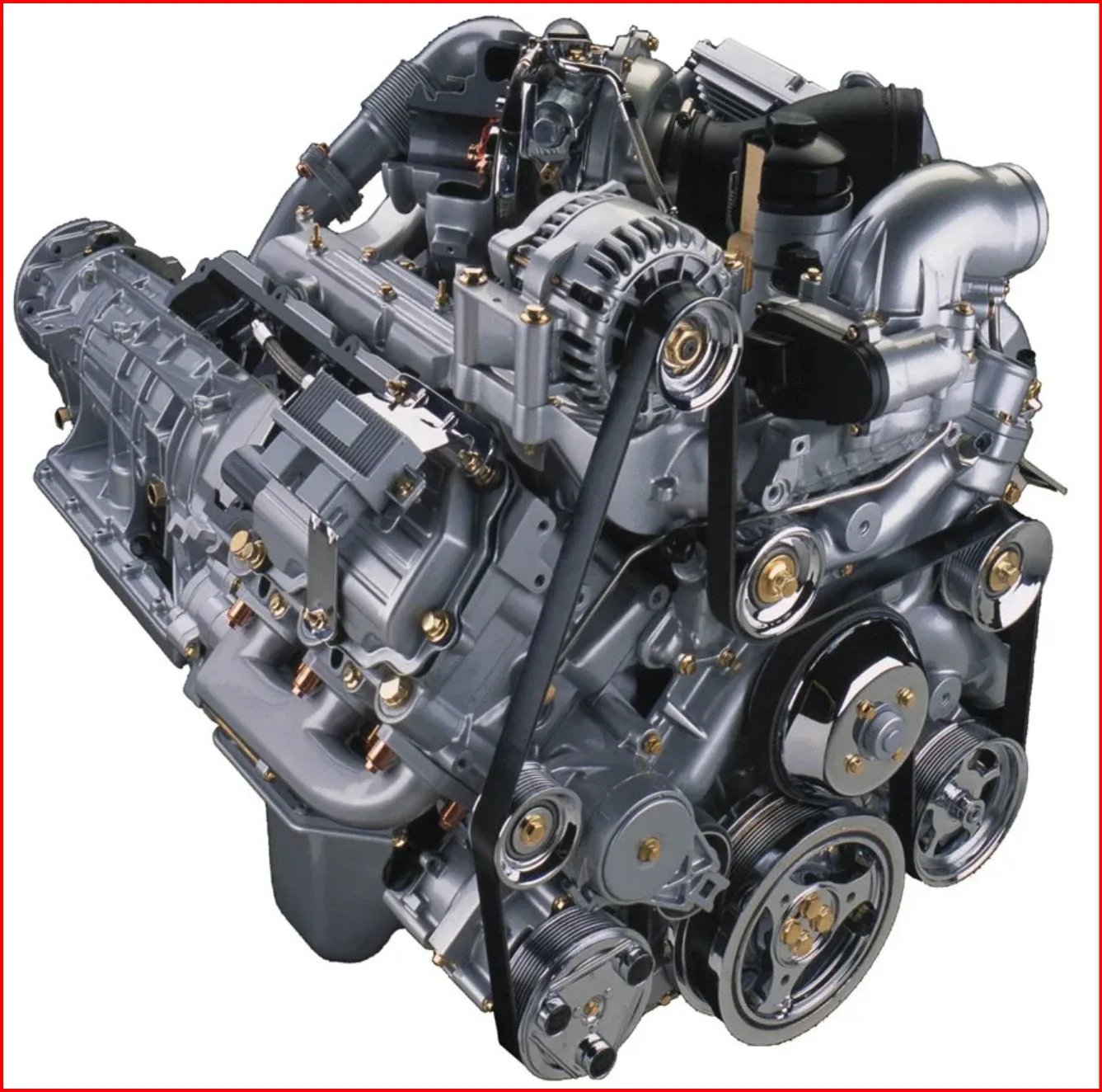 Ford 6.0 Power Stroke diesel engine pulled for head gasket and oil cooler repair